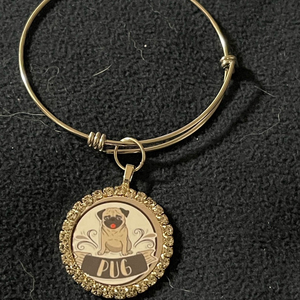 Pug bangle bracelet